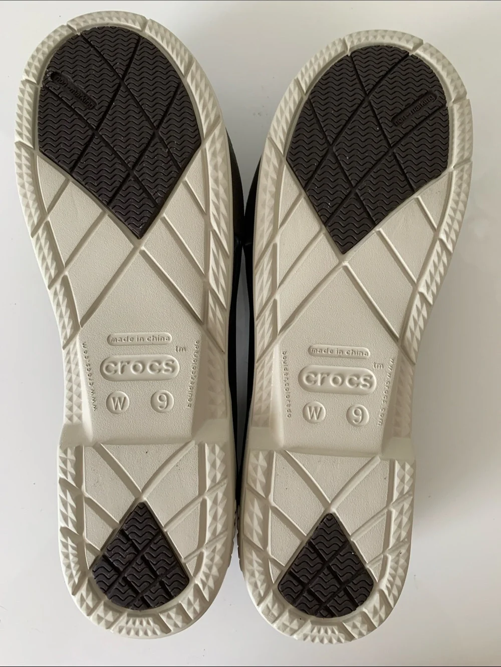 Crocs Women’s Brown Boat Slip On Sandal with Tan Laces Size 9